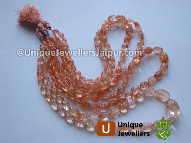 Sunstone Plain Oval Beads